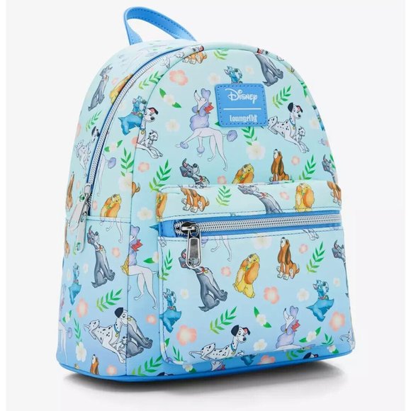 Loungefly Disney Dogs Mini Backpack Disney Dog Characters Floral Bag - Picture 2 of 5